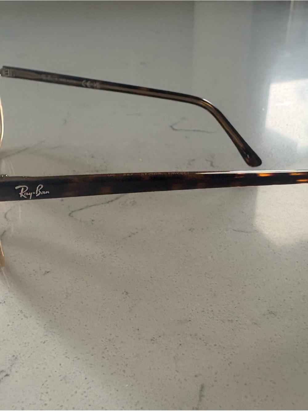 Ray Ban Aviator-Style Women's Sunglasses in Blonde/ Light Brown Gradient - Picture 5 of 6